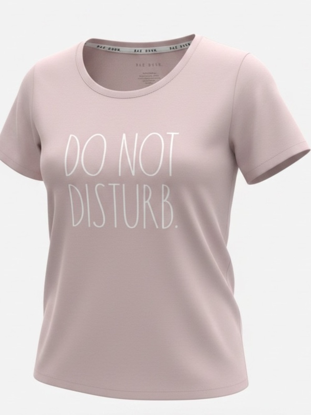 Rae Dunn Woman’s Do Not Disturb Pink Mauve Soft Graphic Tee SZ L EUC